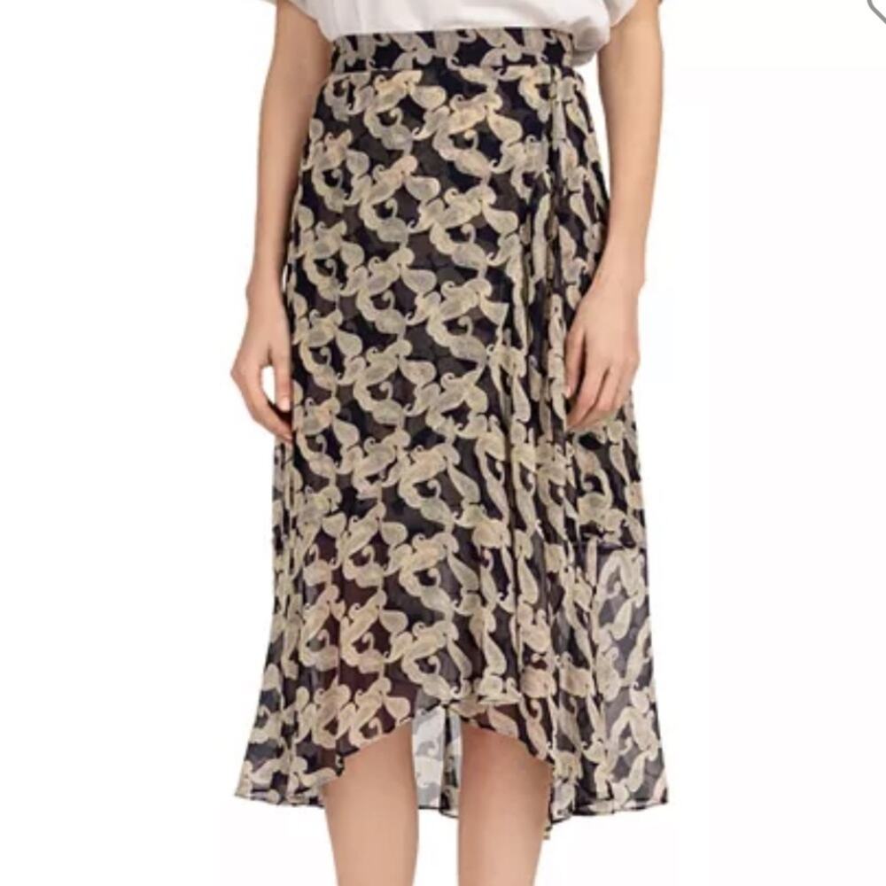 The Kooples Volute Paisley-Printed Skirt